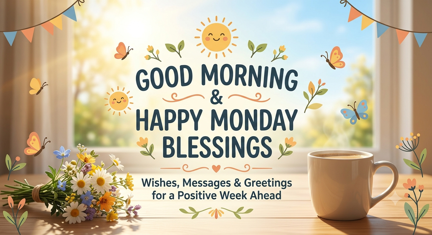 100+ Good Morning and happy Monday Blessings, Wishes, Messages & Greetings for a Positive Week Ahead